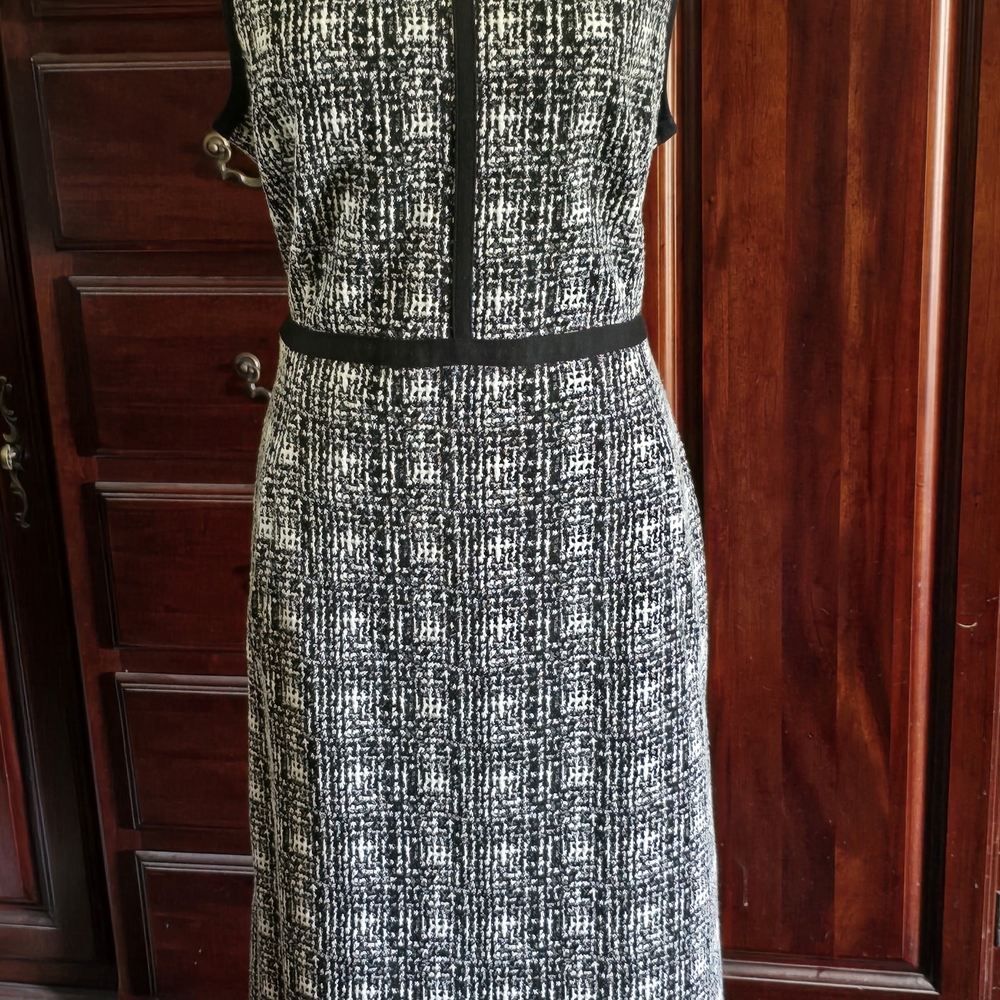 Lands' End Black and White Sleeveless Dress 14T With Pockets